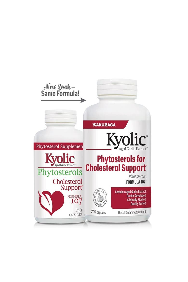 Aged Garlic Extract Formula 107, Phytosterols for Cholesterol Support, Capsules 240 Count, Alternate, color, None