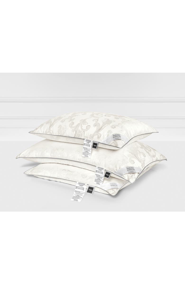 Togas Infinity Mulberry silk pillow, Alternate, color, White