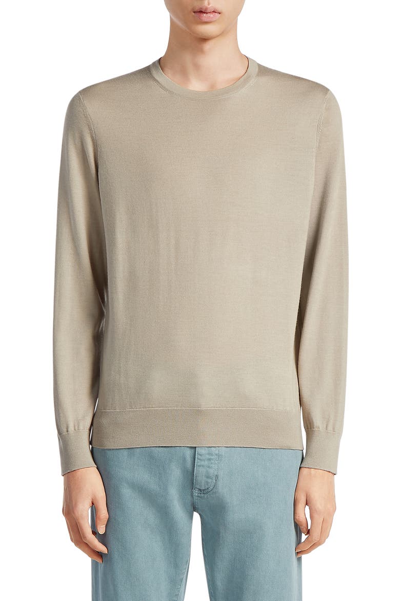 Casheta Cashmere & Silk Sweater, Main, color, BEIGE