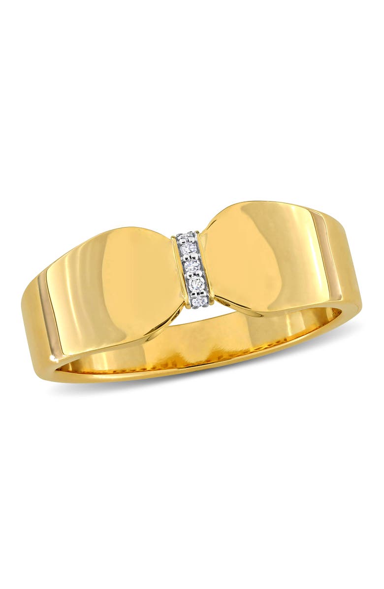 Julianna B. Diamond Accent Ribbon Theme Ring 14k, Main, color, Yellow Gold