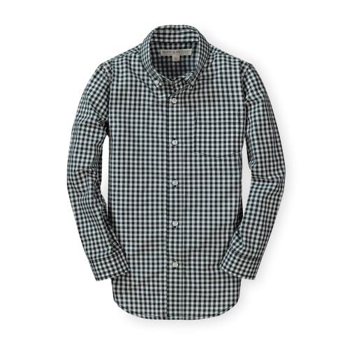 Hope & Henry Baby Boys' Poplin Button Down Shirt, Infant In Black Gingham
