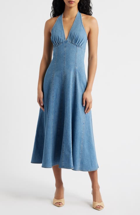 Denim Halter Dress