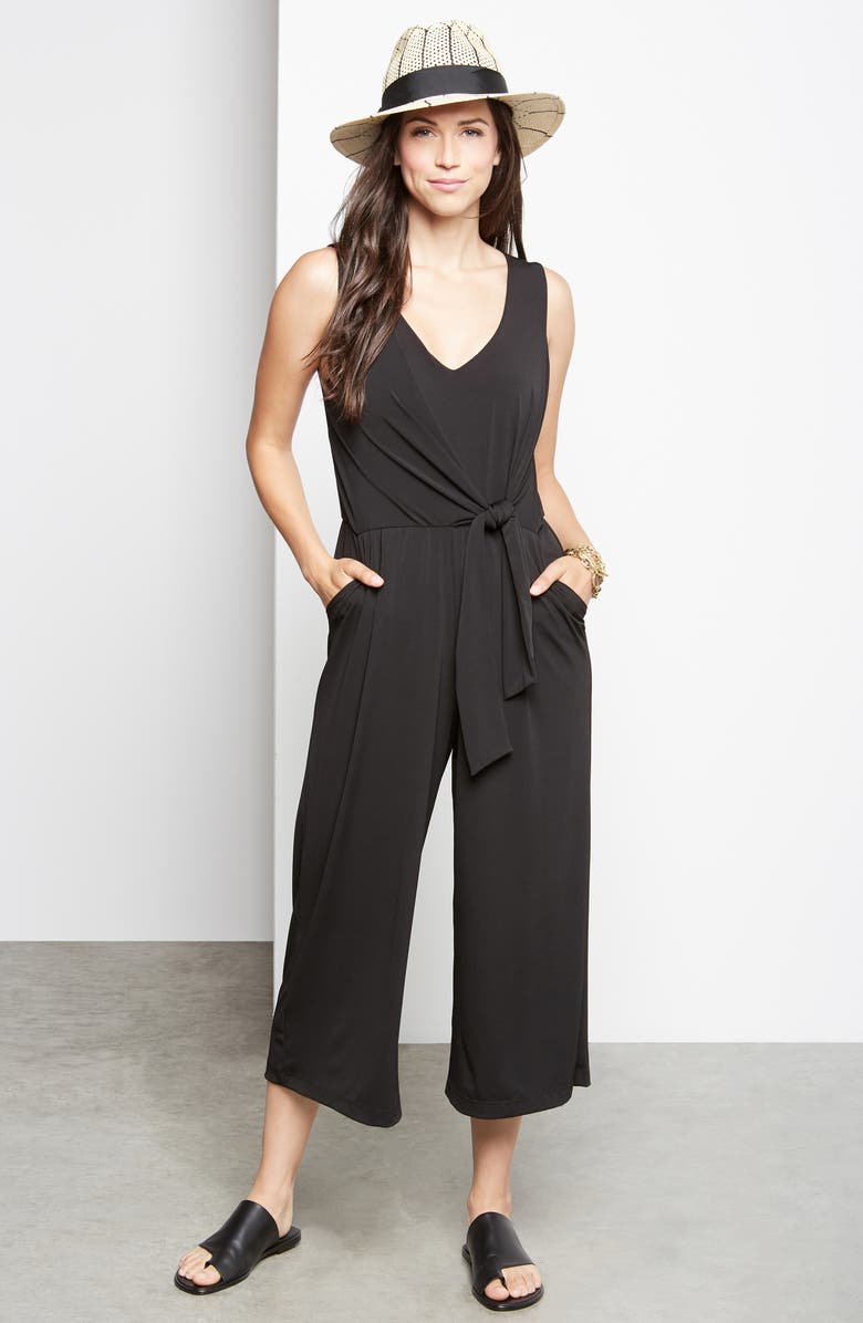 Karen Kane Sleeveless Tie Waist Jumpsuit, Alternate, color,