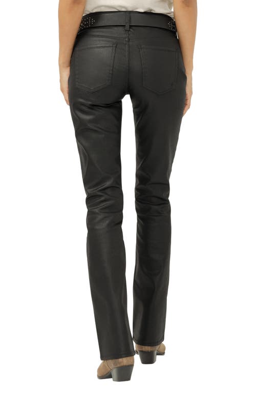 Silver Jeans Co. Suki Coated Curvy Mid Rise Slim Bootcut Jeans In Black