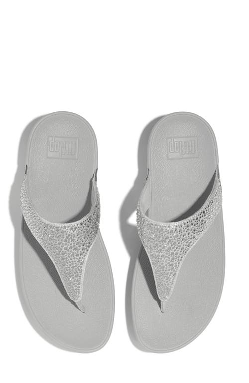 Fitflop Womens Lulu Crystal-mix Toe-post Sandals In Silver