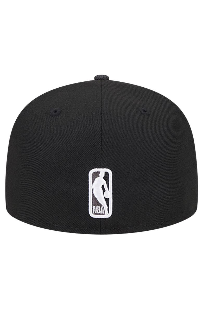 New Era Men's New Era Black New York Knicks Active Satin Visor 59FIFTY Fitted Hat, Alternate, color, 