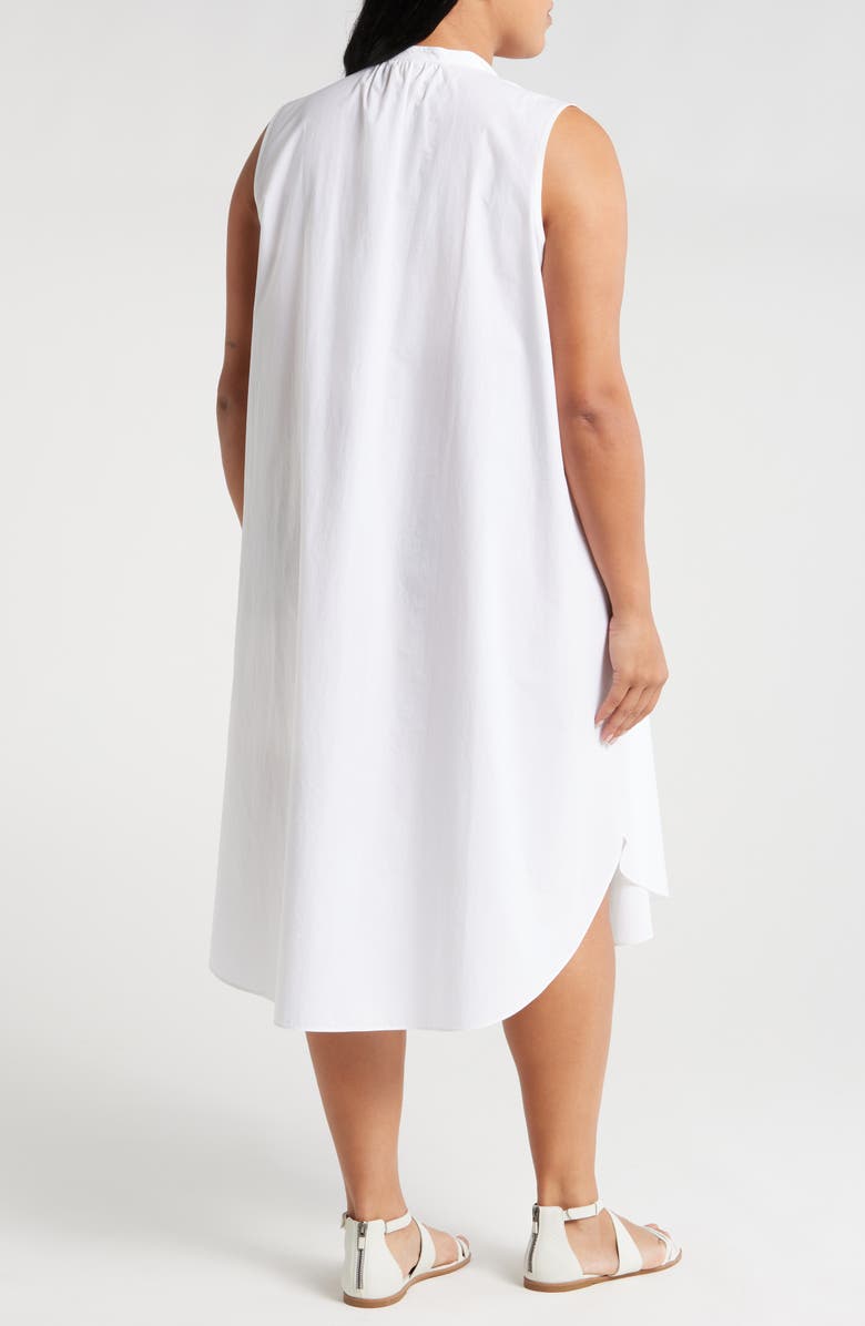 Eileen Fisher Mandarin Collar Sleeveless Organic Cotton Midi Shirtdress, Alternate, color, 