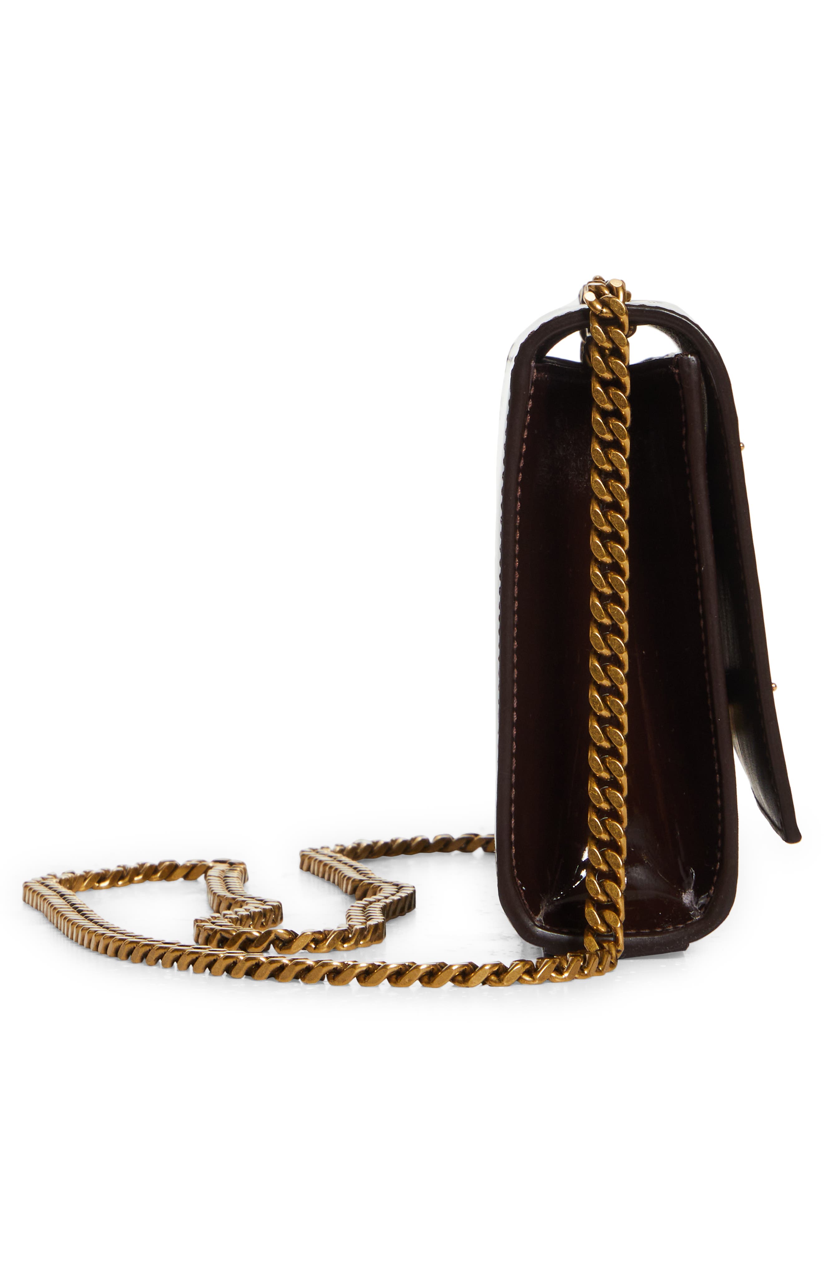 Saint Laurent Small Kate Patent Leather Crossbody Bag, Alternate, color, 