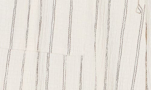 Caslon ® Stripe Textured Crop Wide Leg Pants In White