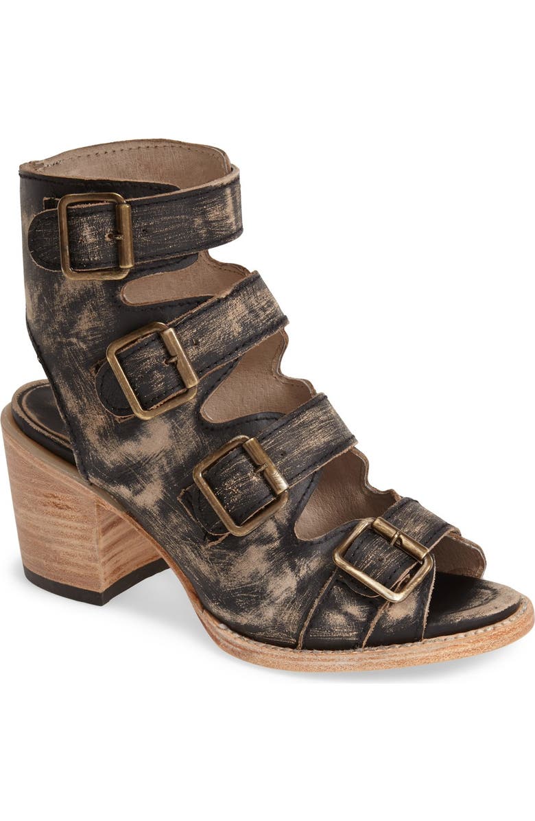 Freebird by Steven 'Quail' Open Toe Leather Bootie, Main, color,