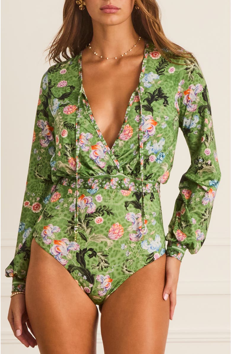 Aqua Blu Vernalis Rosalina One Piece, Main, color, Green