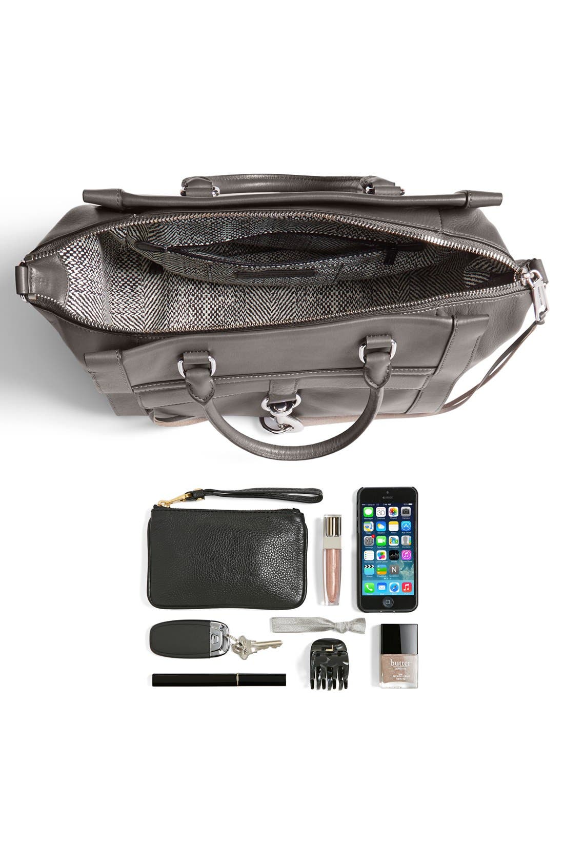 'Bowery' Satchel, Alternate, color, CHARCOAL
