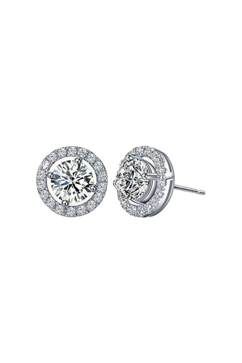 Hope Stud Earrings Earrings- Cubic Zirconia Stud Earrings, Main, color, Silver