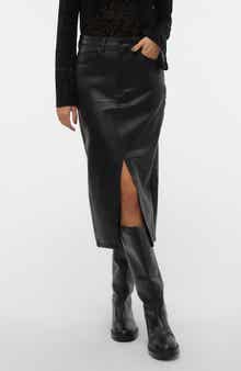 VERO MODA Veri High Waist Faux Leather Skirt