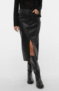 VERO MODA Veri High Waist Faux Leather Skirt