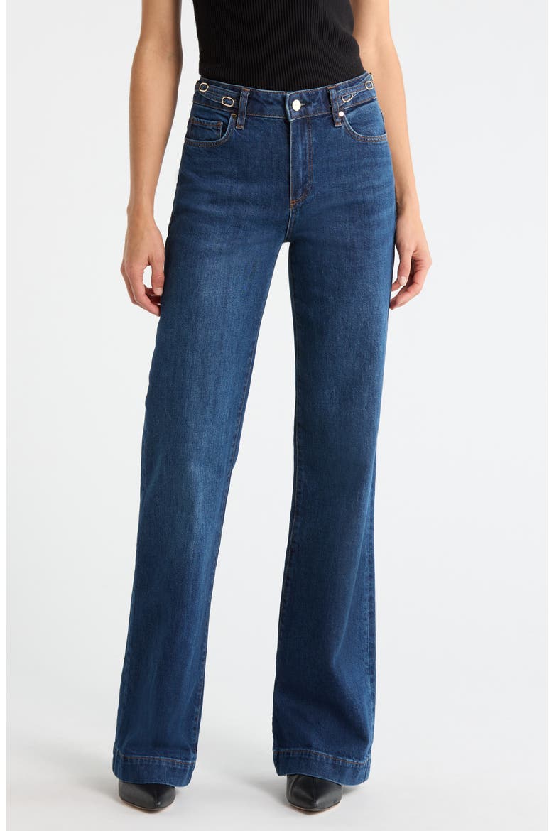 Leenah Waist Buckle Wide Leg Jeans, Main, color, TECHNIQUE