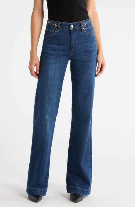 PAIGE Leenah Waist Buckle Wide Leg Jeans