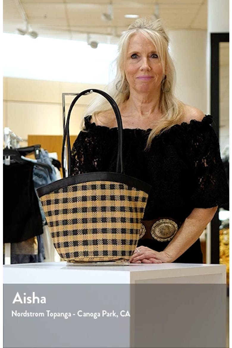 Market Check Woven Straw Basket Tote video