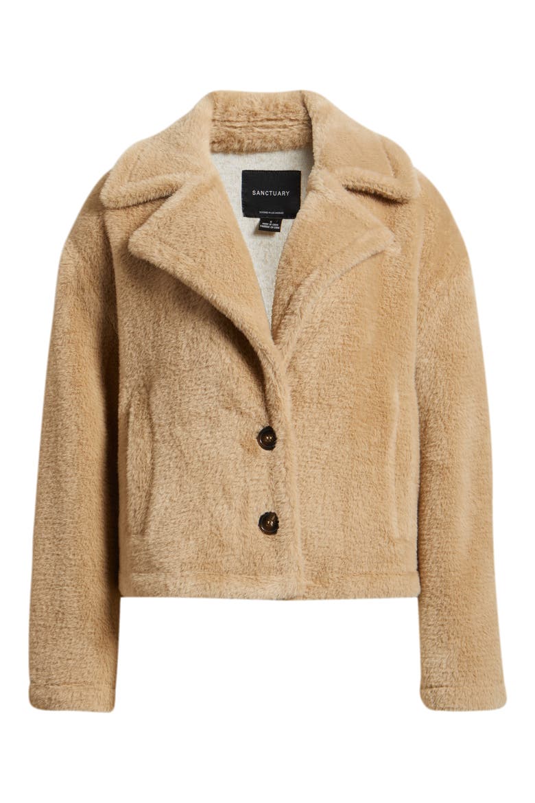 Colette Faux Fur Jacket, Alternate, color, WARM CAMEL BROWN