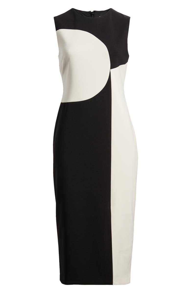 Anne Klein Abstract Colorblock Sleeveless Midi Dress, Alternate, color,