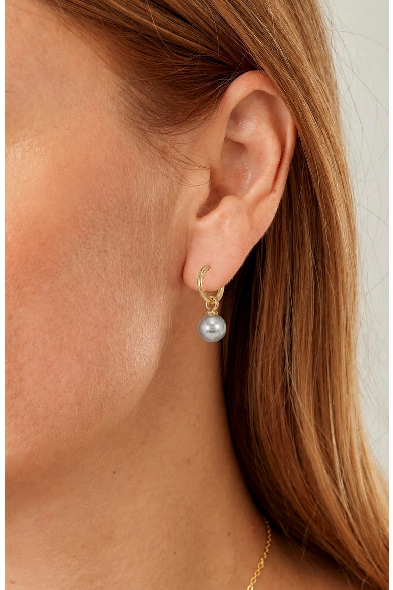 Shell Pearl Drop Earring Set, Alternate, color, YELLOW