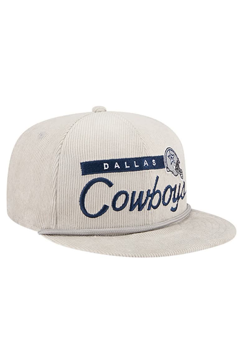 Men's New Era Gray Dallas Cowboys Cord Rope 9FIFTY Snapback Hat, Alternate, color, Gray