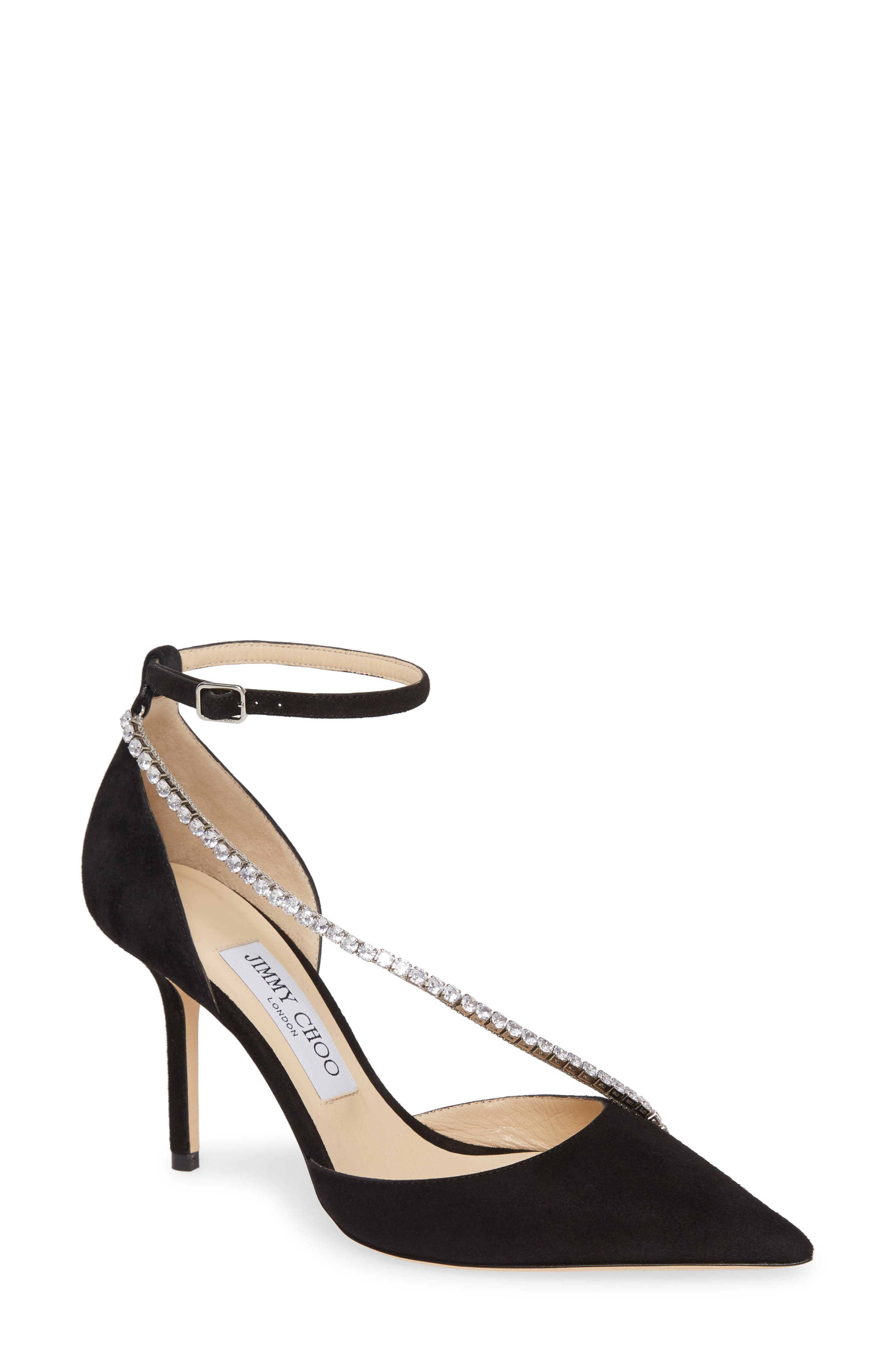 Jimmy Choo Talika Embellished Suede d'Orsay Pump, Main, color, 