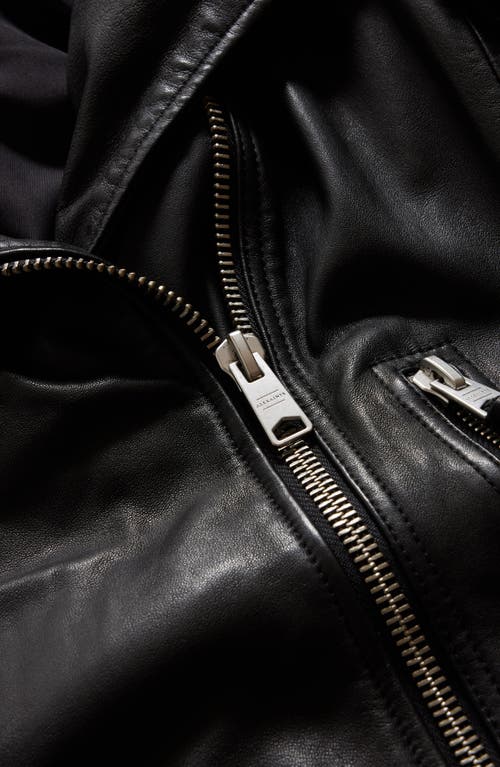Allsaints Ellis Leather Biker Jacket In Black