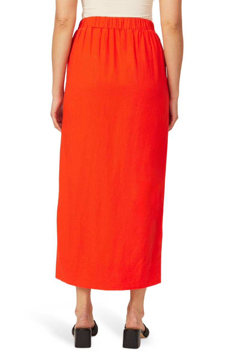 Scotch & Soda Linen Blend Pull-On Pencil Skirt, Alternate, color, Orange.com