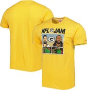 Homage Men's Homage Aaron Rodgers & Aaron Jones Heather Gold Green Bay Packers NFL Jam Tri-Blend T-Shirt