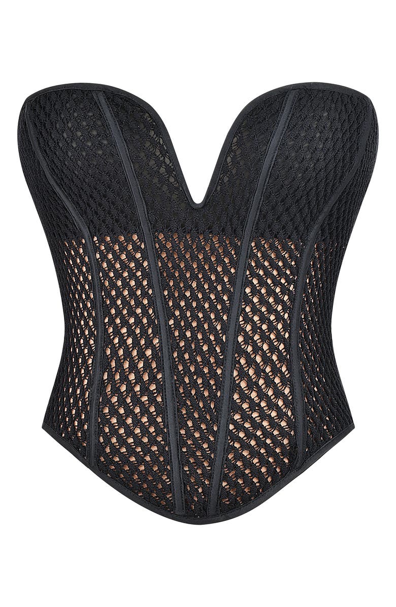 Mistress Rocks Open Knit Corset Top, Alternate, color, 