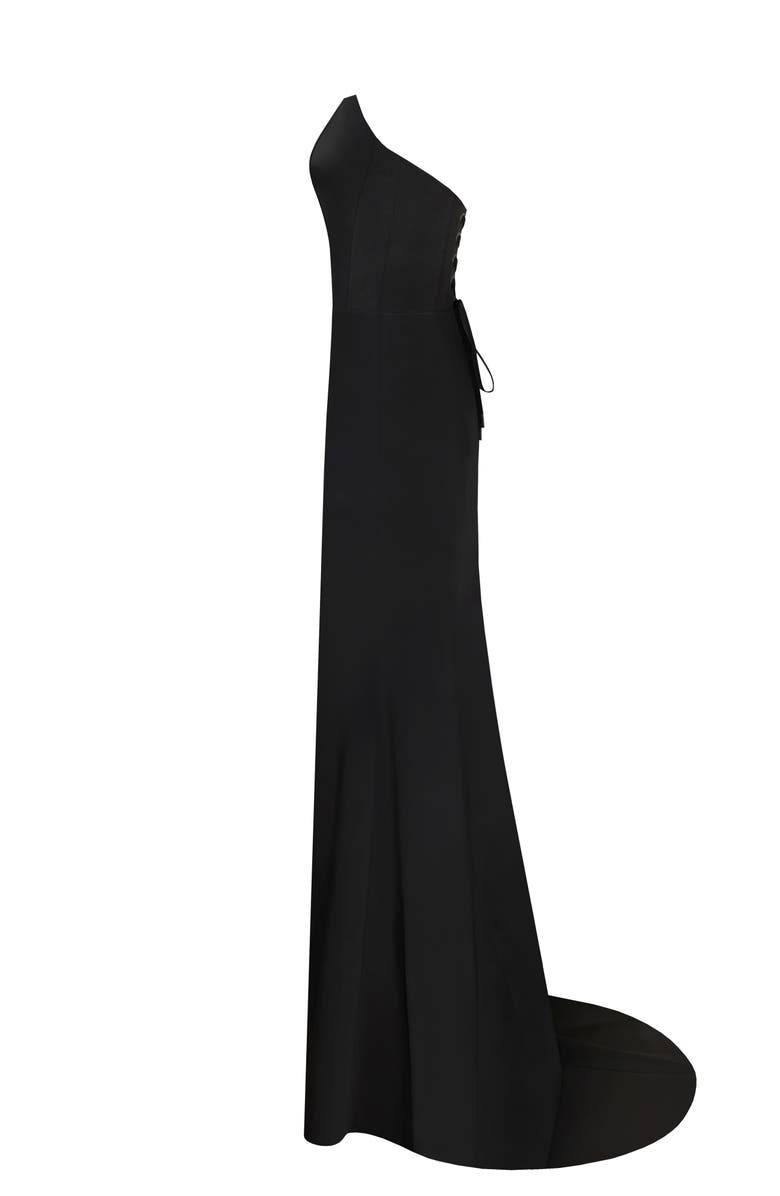 Milla Black Elegant Strapless Trumpet Evening Gown, Alternate, color,