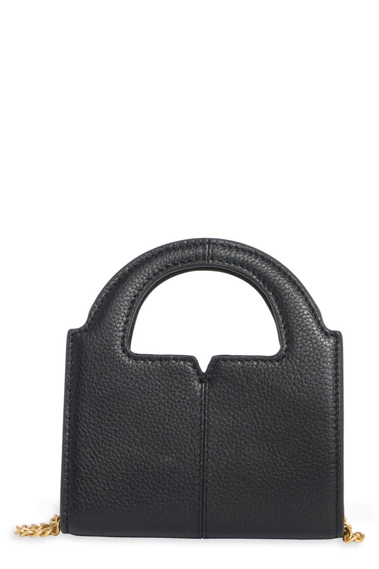 Aleah Leather Crossbody Wallet, Main, color, BLACK