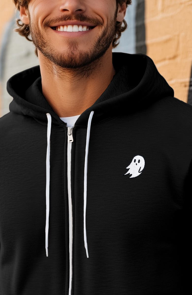 Dalix Ghost Zip Hoodie, Alternate, color, Black