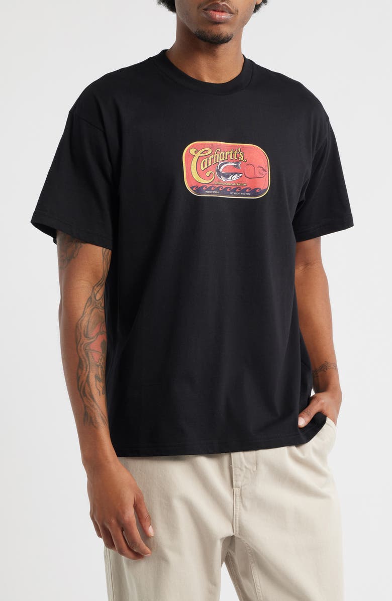 Carhartt Work In Progress Sardinas Organic Cotton Graphic T-Shirt, Main, color, Black