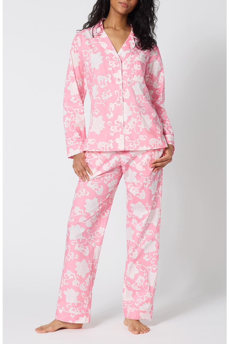Striped Cotton Pajamas, Main, color, DYNASTY PINK
