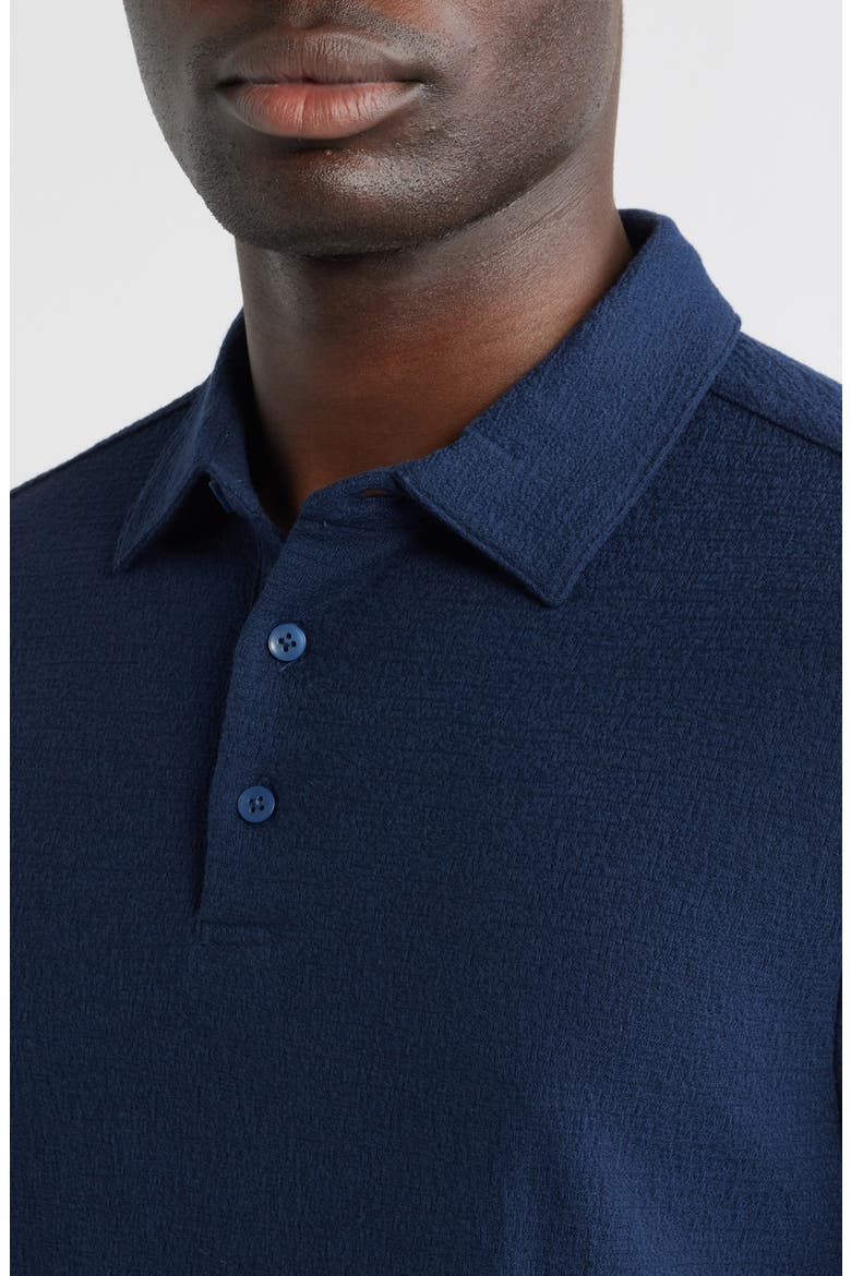 Newman Textured Cotton Blend Polo, Alternate, color, BLUE NIGHT
