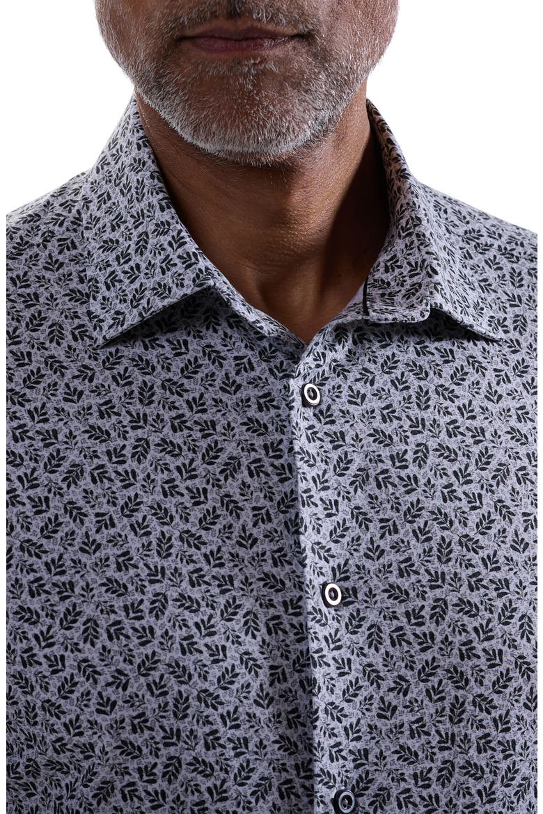 Miles OoohCotton® Short Sleeve Button-Up Shirt, Alternate, color, BLACK