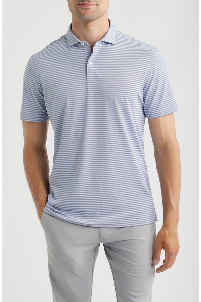 Cruz Stripe PREP-FORMANCE Polo, Main, color, NAVY VIOLA