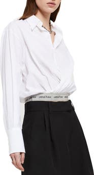 ottod'Ame Poplin Shirt With Criss-Cross Neckline