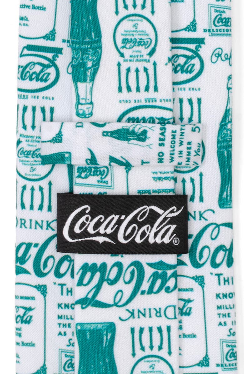 Cufflinks, Inc. Coca-Cola<sup>®</sup> Green Bottle Cotton Tie, Alternate, color, White