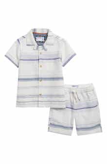 Sovereign Code Kids' Hartman Plus Passport Stripe Camp Shirt & Shorts Set
