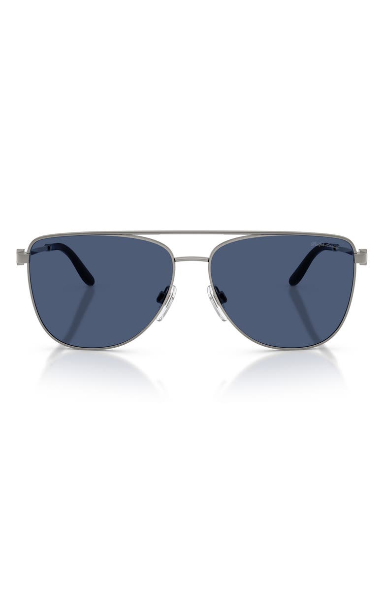 Ralph Lauren 59mm Pilot Sunglasses, Main, color, Shiny Gunmetal / Dark Blue