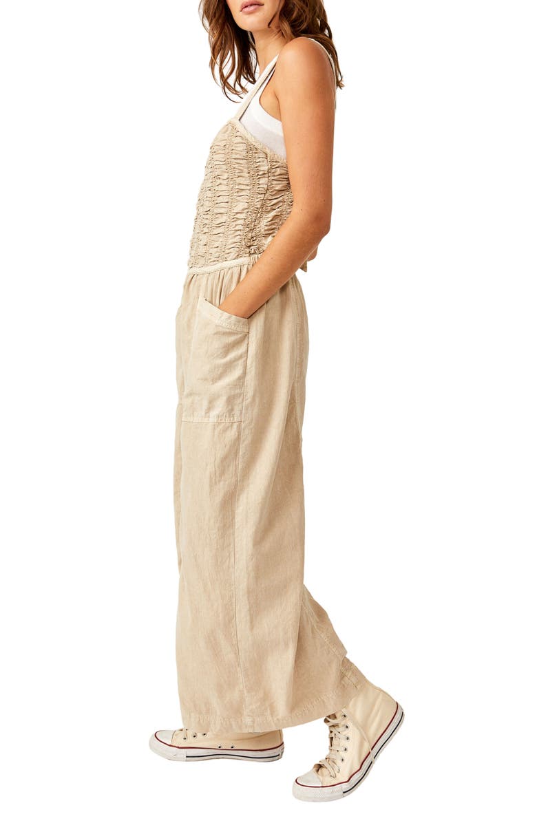 Free People Forever Always Cotton Wide Leg Jumpsuit, Alternate, color, 
