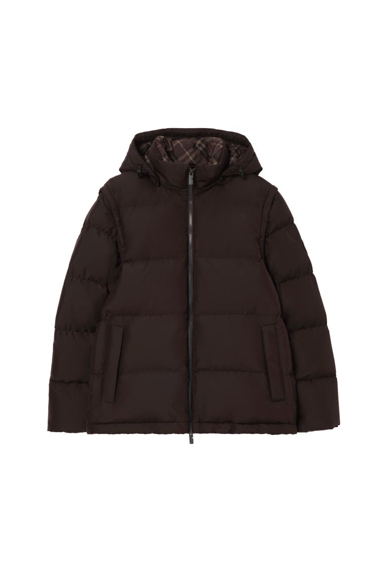 Detachable Sleeve Bideford Puffer Jacket, Alternate, color, Chocolate brown