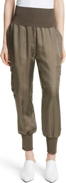 Cinq à Sept Giles Cupro Crop Cargo Joggers