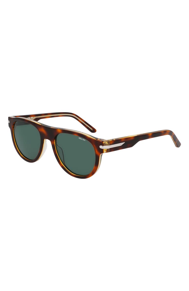 Nike Crescent III 54mm Round Sunglasses, Alternate, color, Tortoise / Green