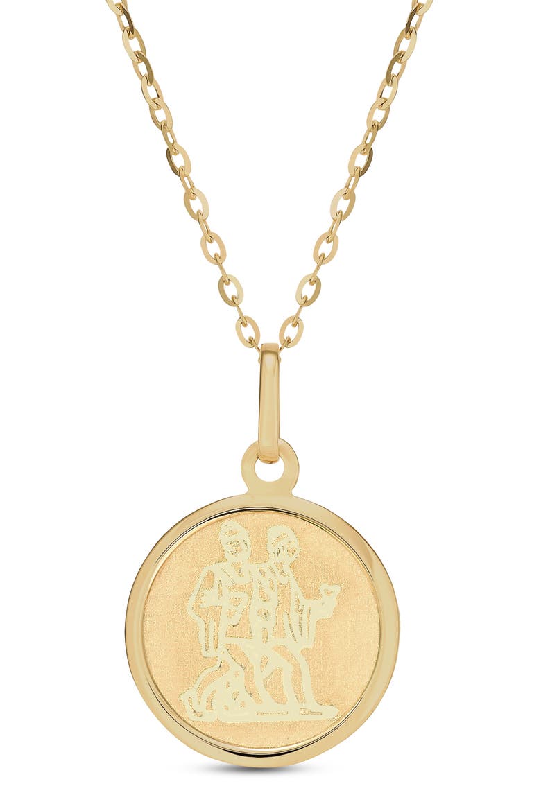 Gemini Pendant Necklace, Main, color, YELLOW GOLD