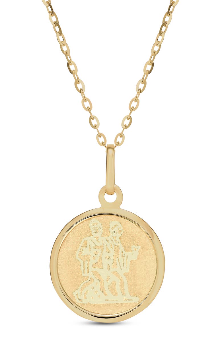 Frankie & Zoe Gemini Pendant Necklace, Main, color, Yellow Gold