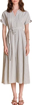 English Factory Stripe Midi Shirtdress